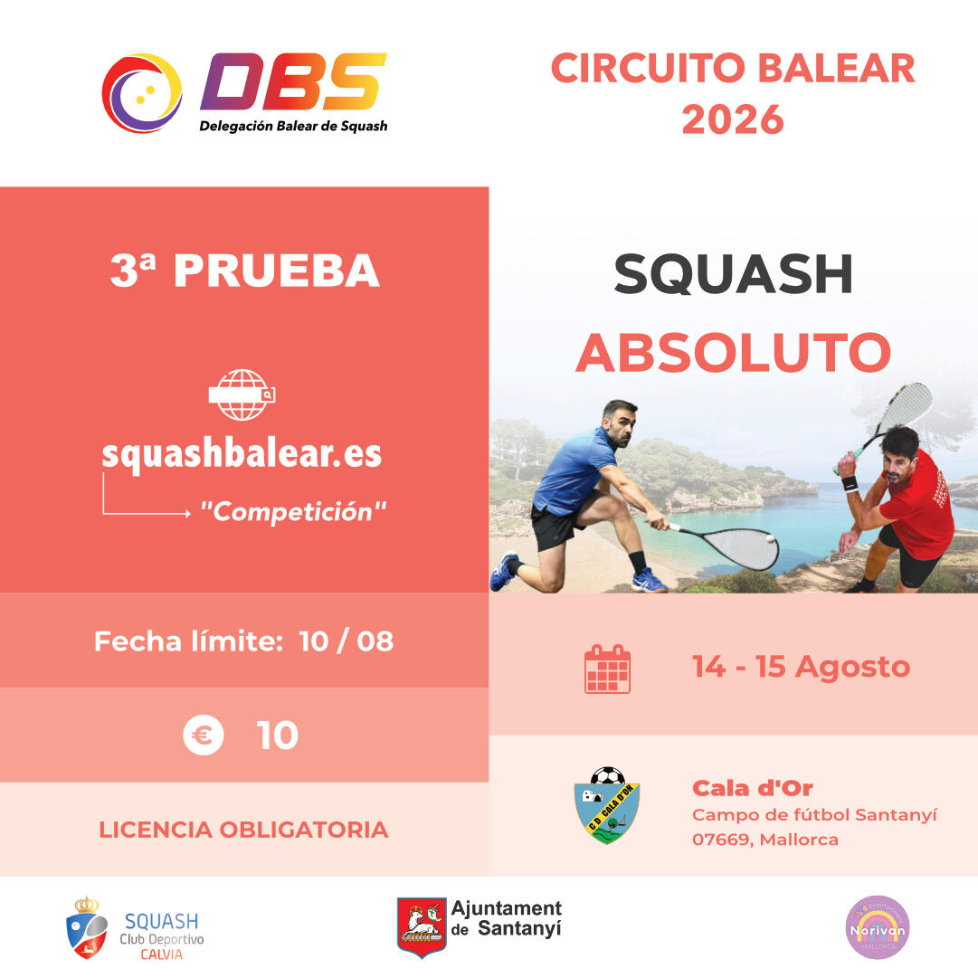 Ranking Balear Squash 📊 Ranking Balear Squash Mayo / Junio 2025