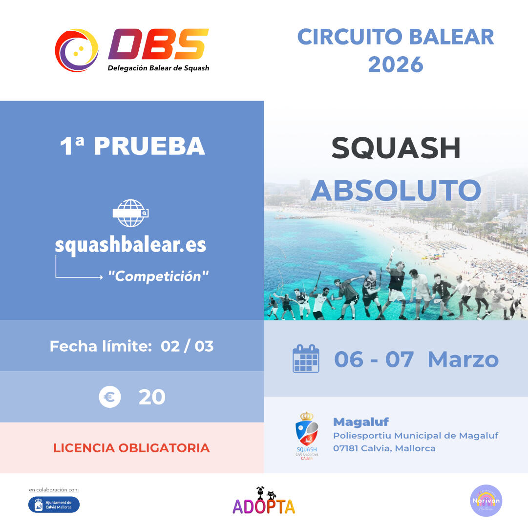 Ranking Balear Squash 📊 Ranking Balear Squash Mayo / Junio 2025